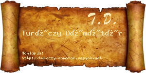 Turóczy Dömötör névjegykártya